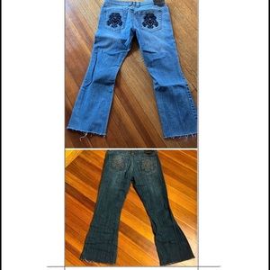 BOGO! 2 pairs Industrial Cotton raw-hem bootcut jeans, size 11 juniors 👖👖